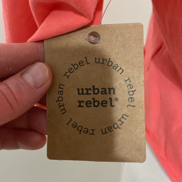 NWT Urban Rebel Cropped Collared Coral Oversized Polo Shirt Size Large - Picture 5 of 7